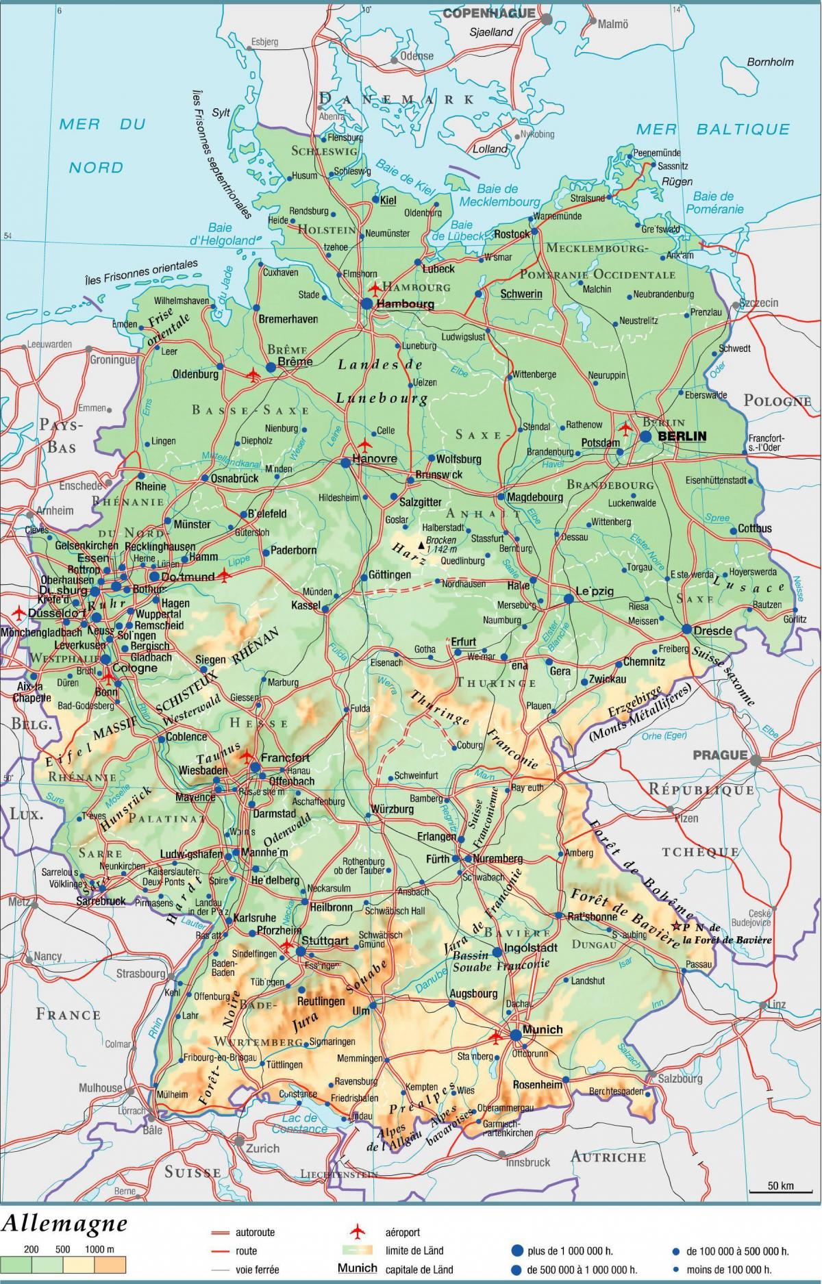 Large map of Germany