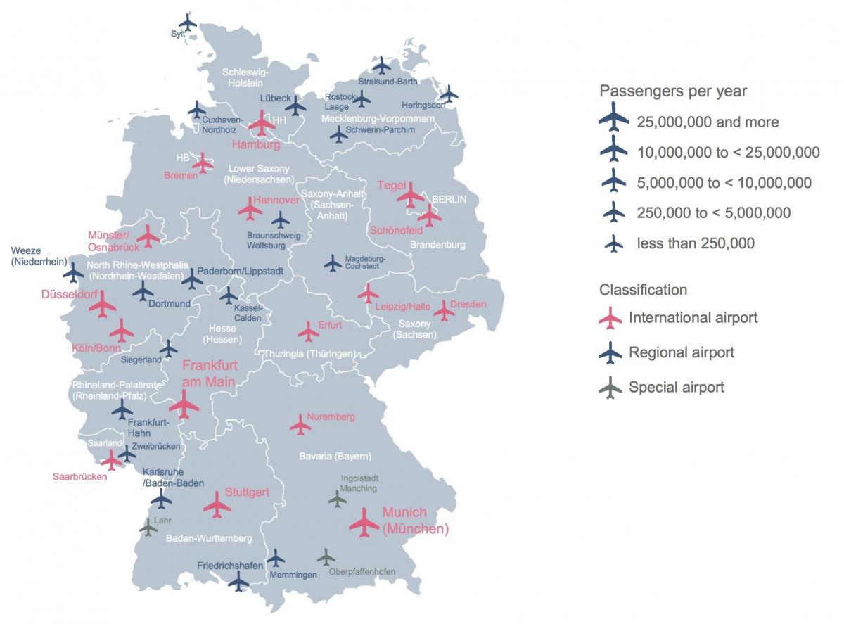 Map of Germany airports