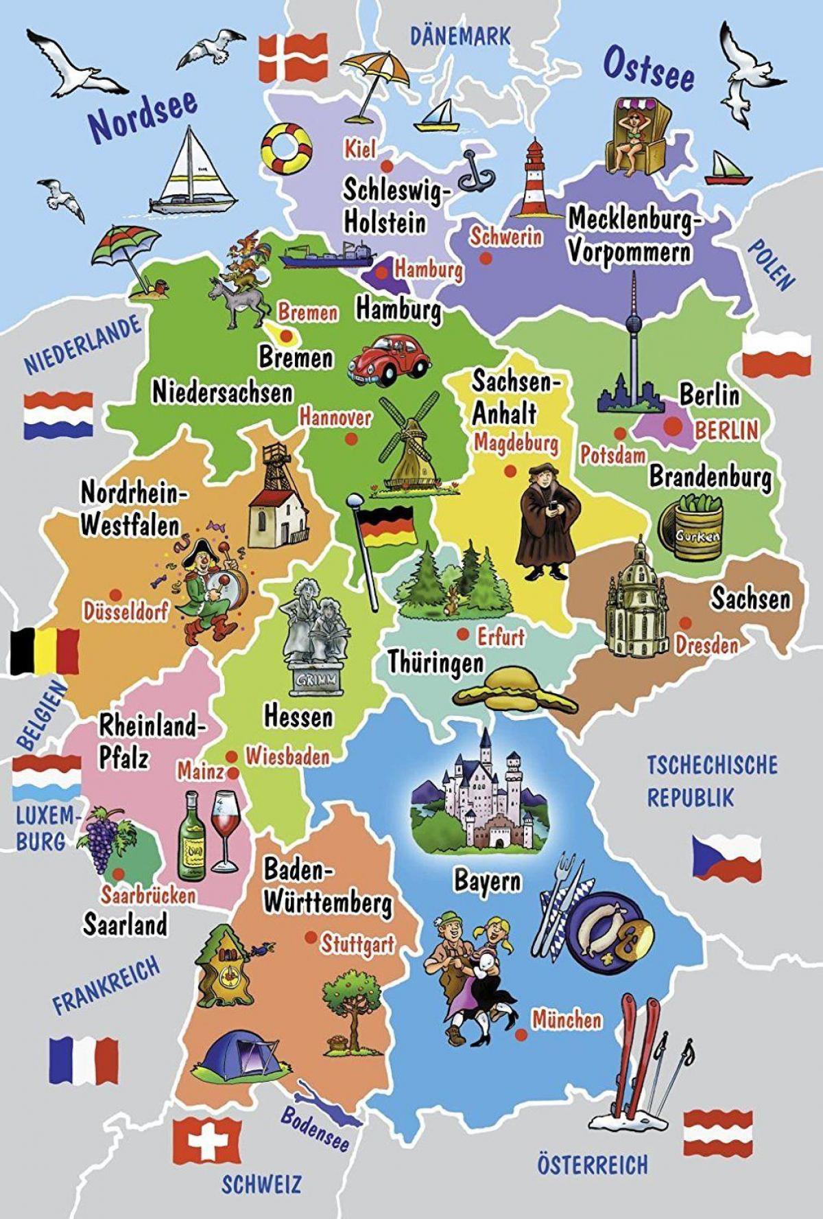 Germany tourist attractions map