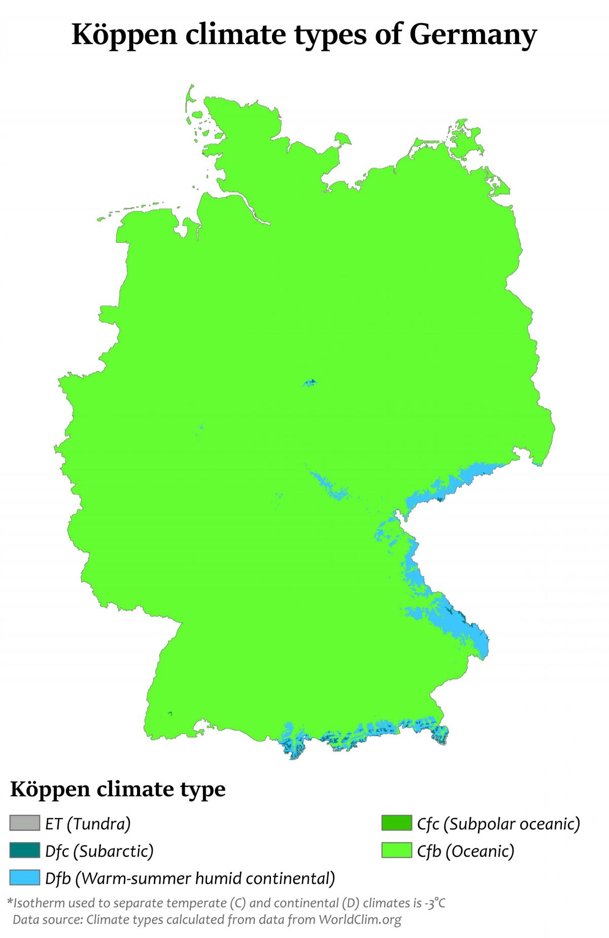 Germany temperature map