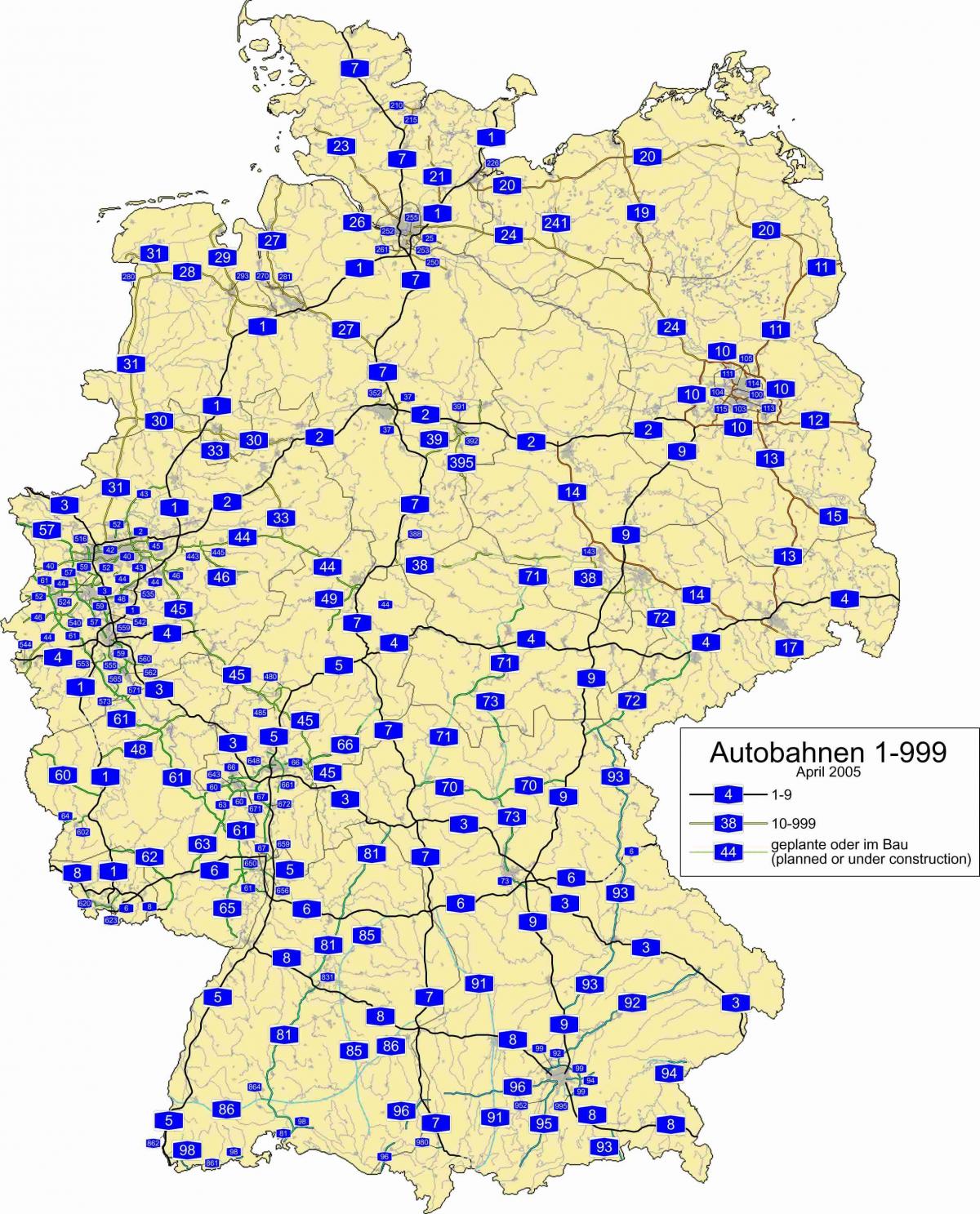 Motorway map of Germany