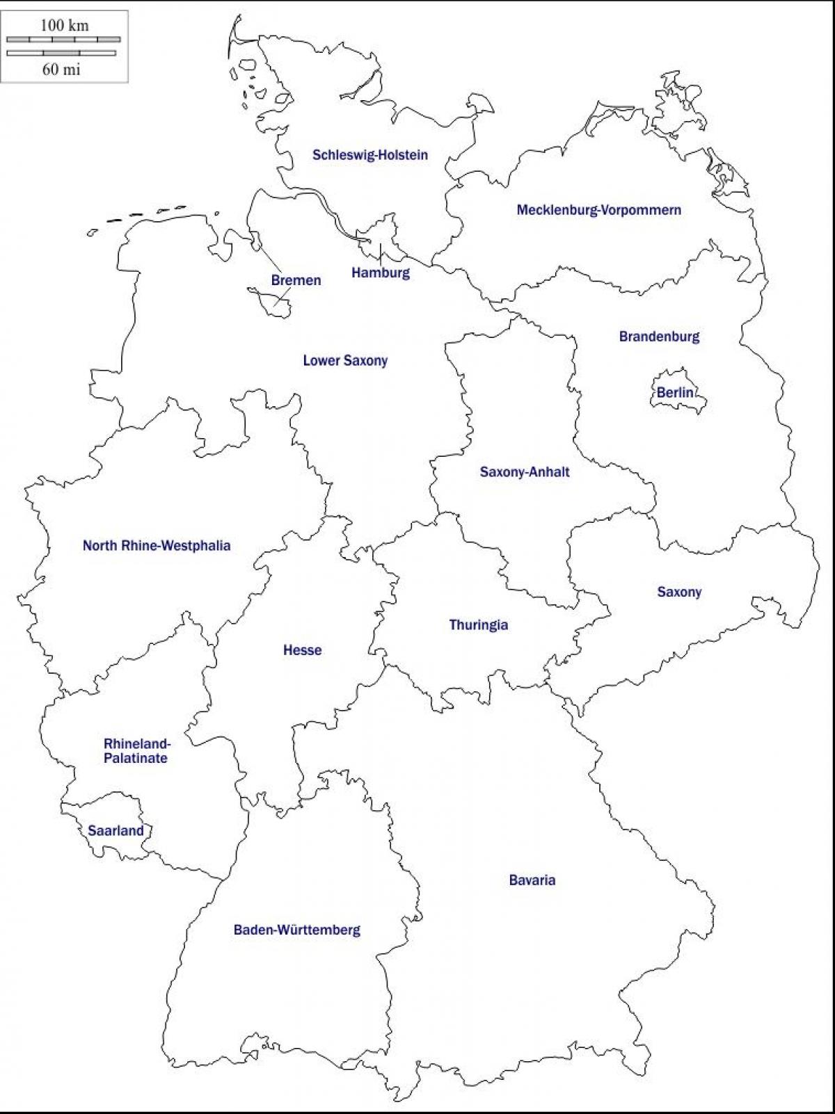 Germany contours map