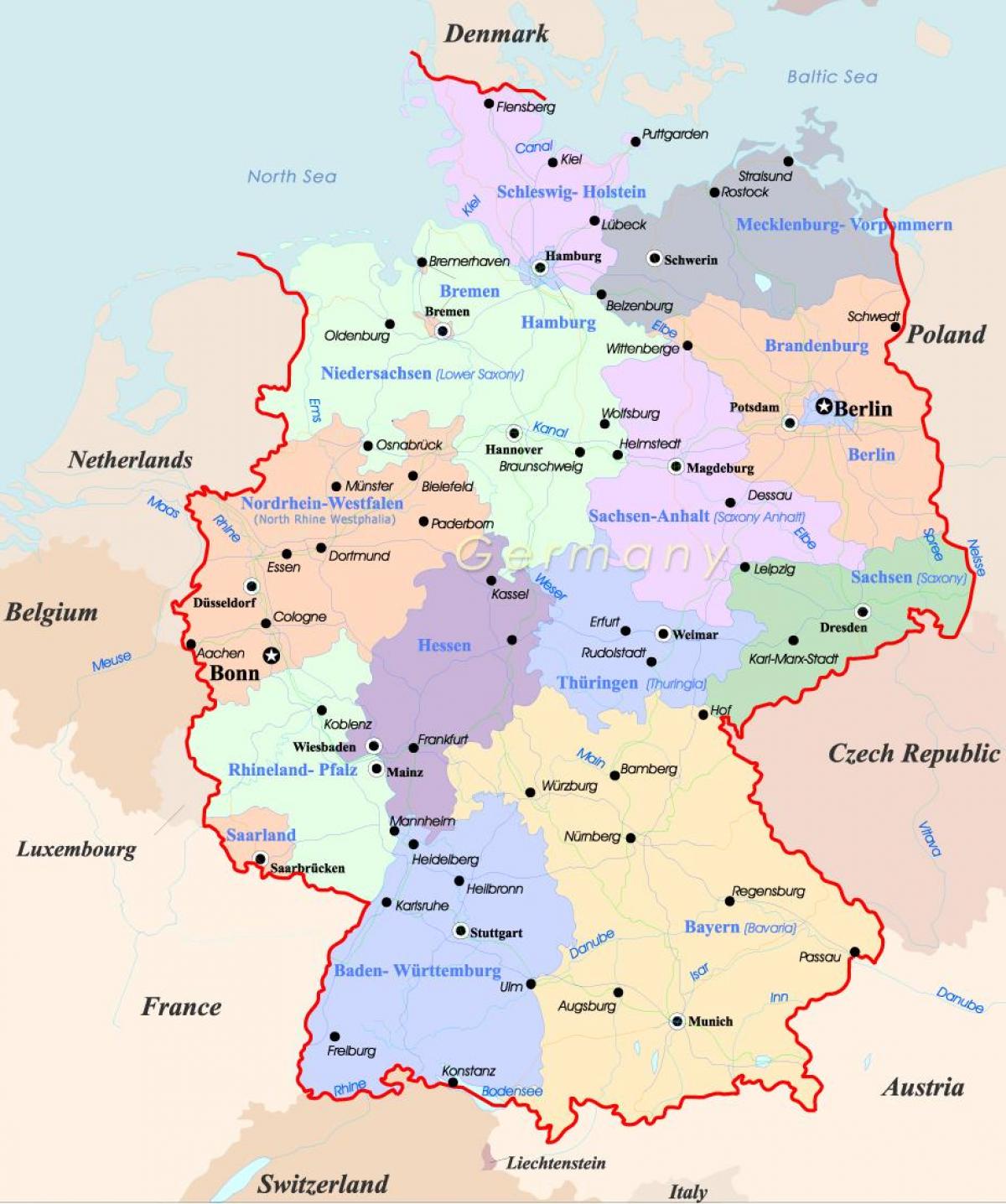 Germany on a map