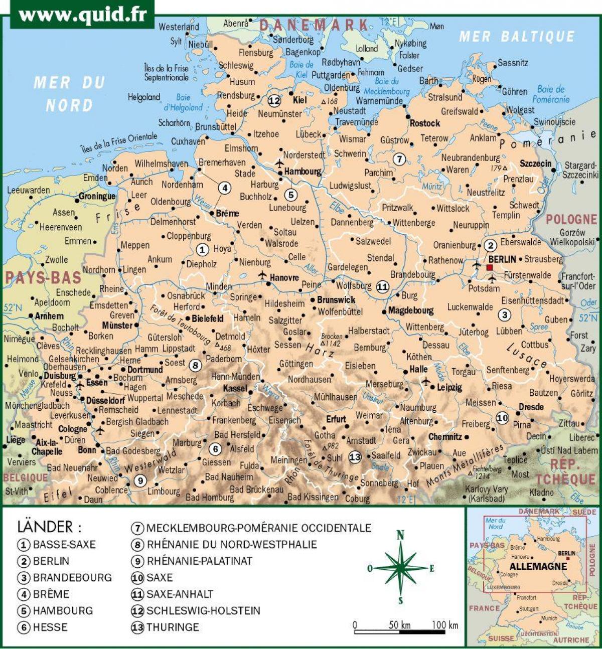 North of Germany map
